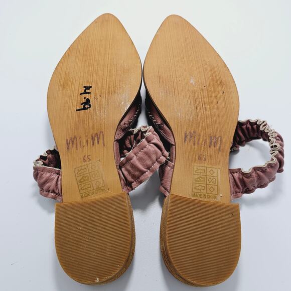 Mi,im Pink/ Mauve Leather Slip On Flat Womens size 6.5 Narrow - Picture 6 of 7